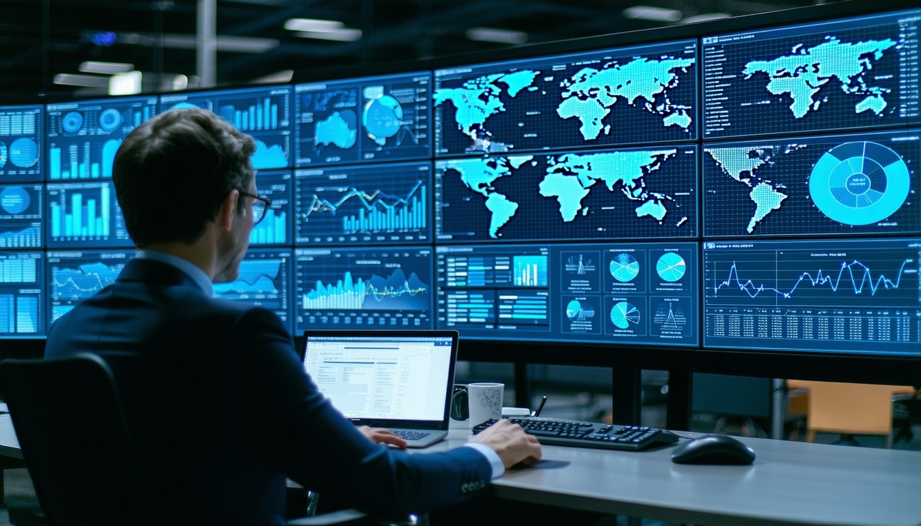 Executive reviewing clear business data on a dashboard